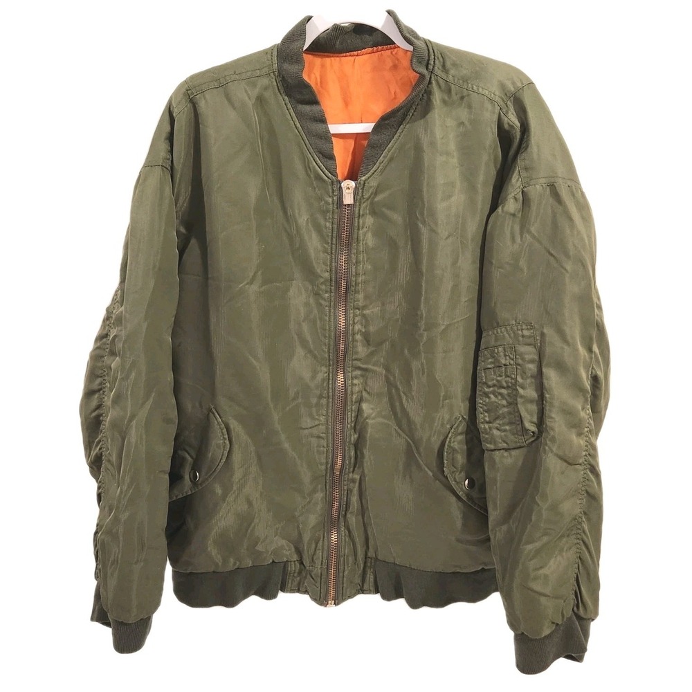 Vintage MA-1 Bomber Jacket Mens XL Green Intermediate Renegade Sportswear Pilot